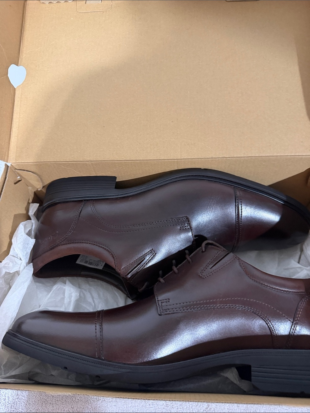 Clarks Men's Dark Brown Leather Lace-Up Oxfords